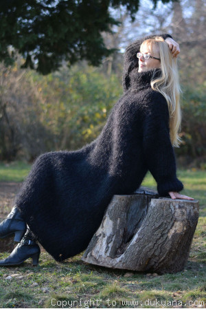 Hand knitted soft and silky mohair dress D14